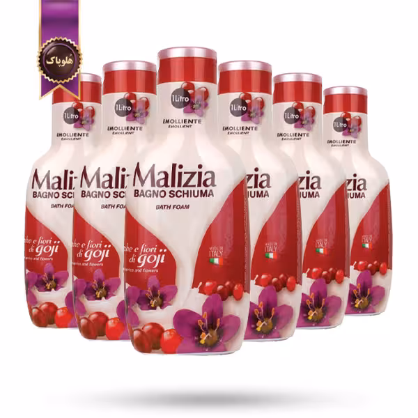 6 عدد شامپو بدن مالیزیا Malizia مدل گوجی بری و گل ها  Goji Berry and Flowers حجم 1000 میلی لیتر   (اورجینال)