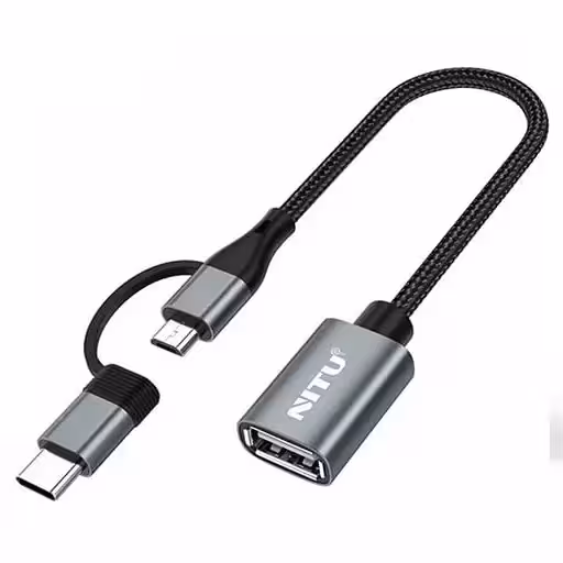 کابل تبدیل دو کاره USB-C به microUSB نیتو مدل CN21