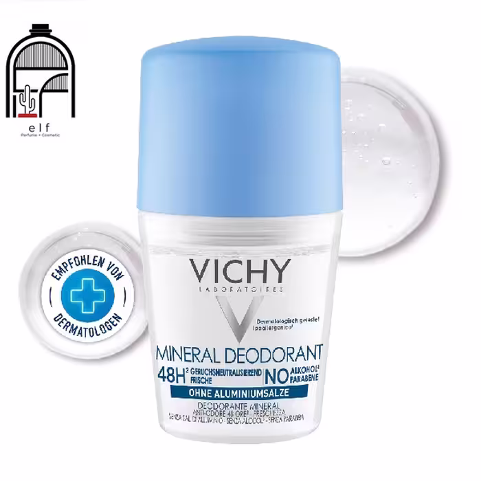 مام رول ضد تعریق مینرال ویشی 48 ساعته اورجینال – VICHY Mineral 48H Deodorant Roll-On