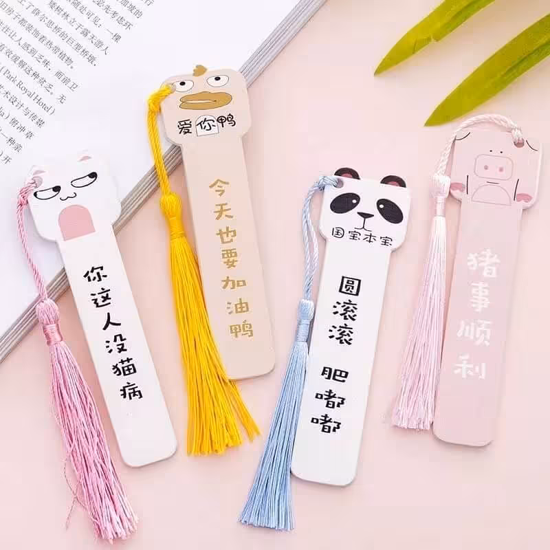 بوکمارک خط کشی 7 سانتی یا نشانگر کتاب جنس چوبی طرح حیوانات