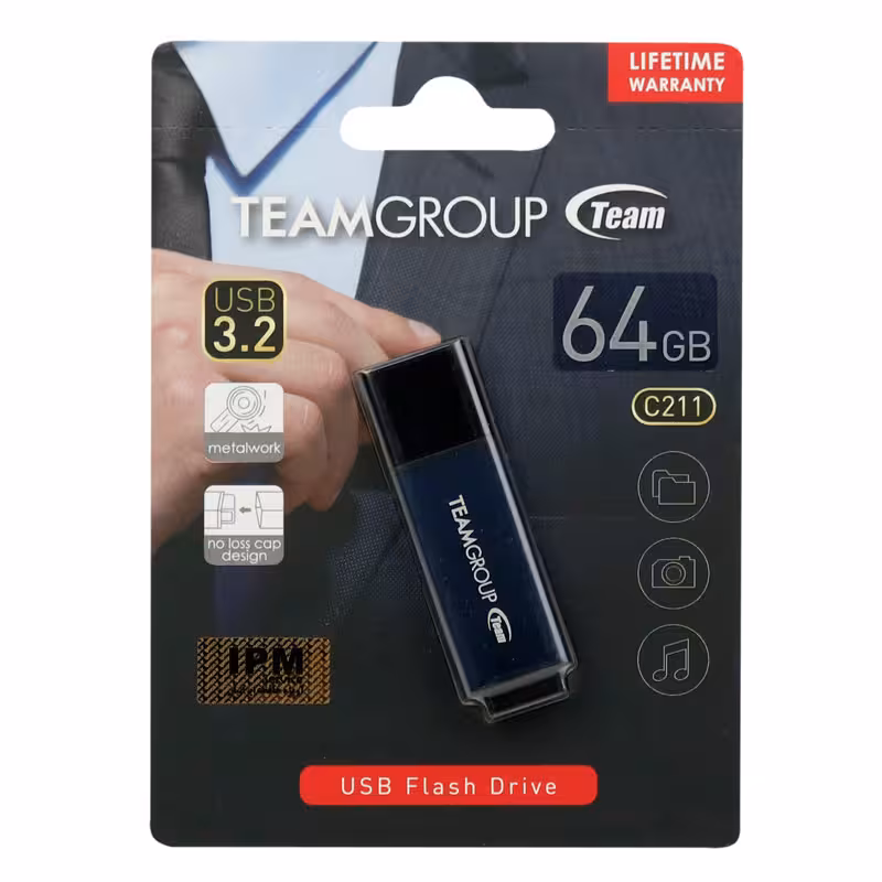 فلش 64 گیگ تیم گروپ Team Group C211 USB 3.2 ظرفیت 64 گیگابایت