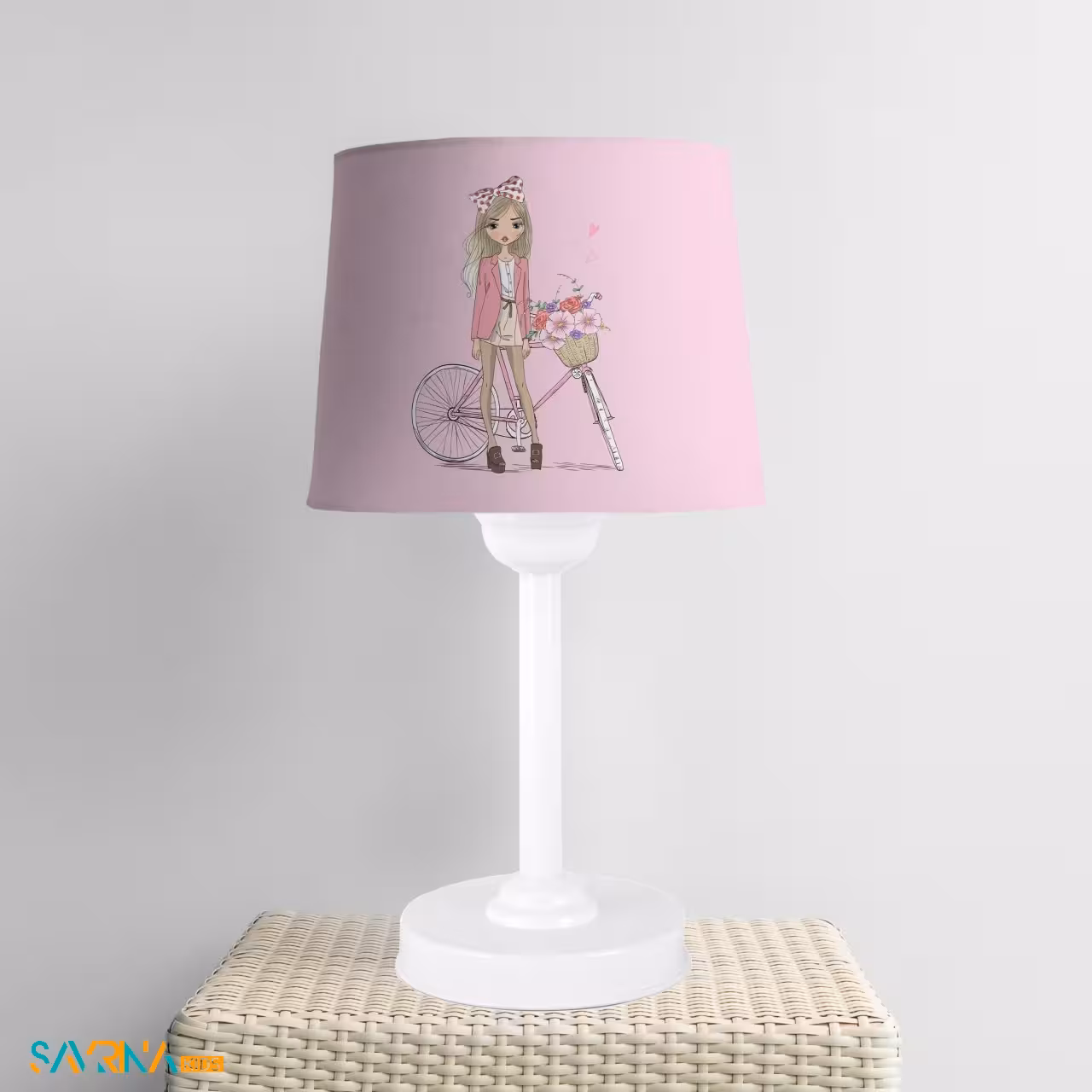 آباژور بچگانه طرح دختر دوچرخه سوار کد AS1740