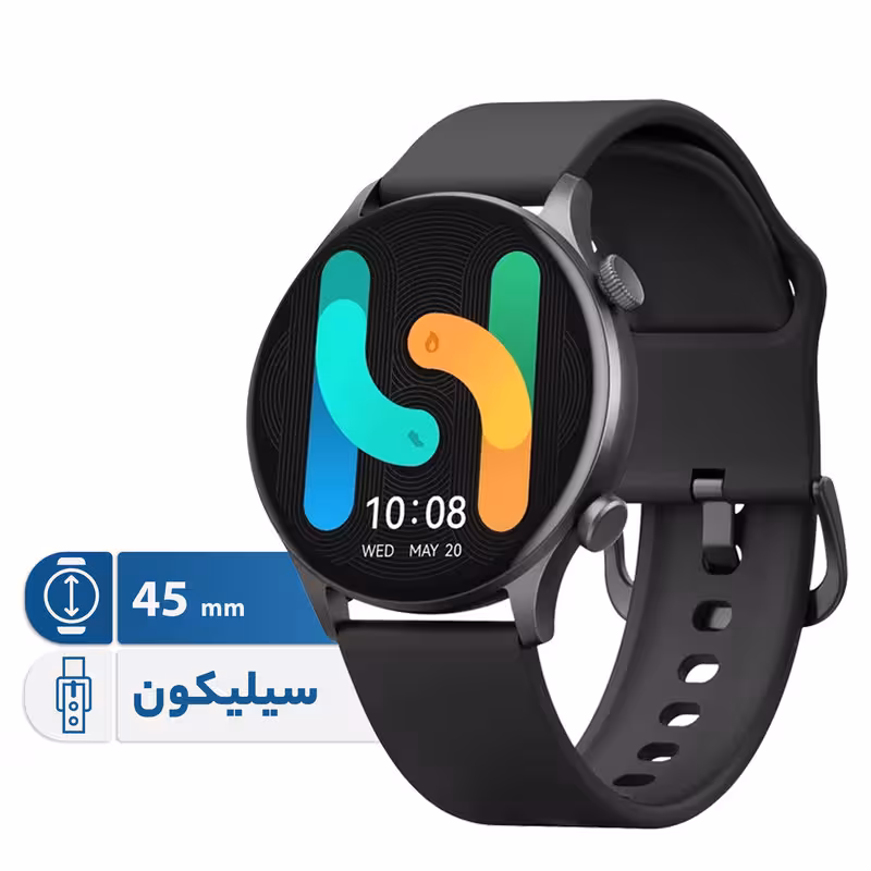 ساعت هوشمند 45 میلی متری هایلو مدل Solar Plus با بند سیلیکونی | کالا مکس