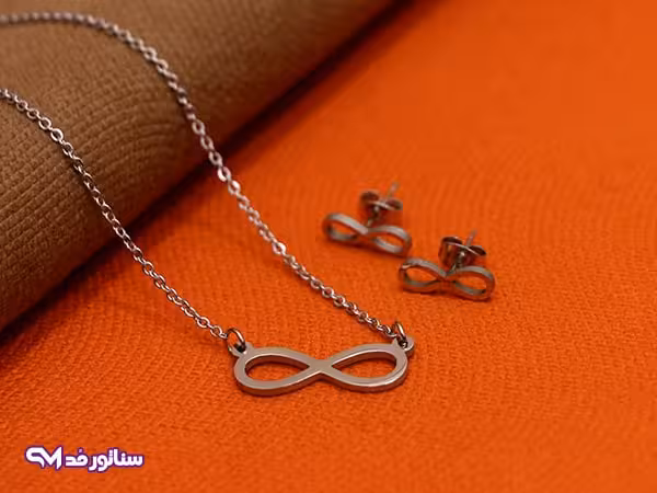 نیم ست استیل بی نهایت نقره ای N8100