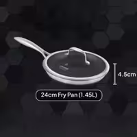 ماهیتابه تک دسته استیل کف لیزری بدنه براق لایف اسمایل 24 سانت
