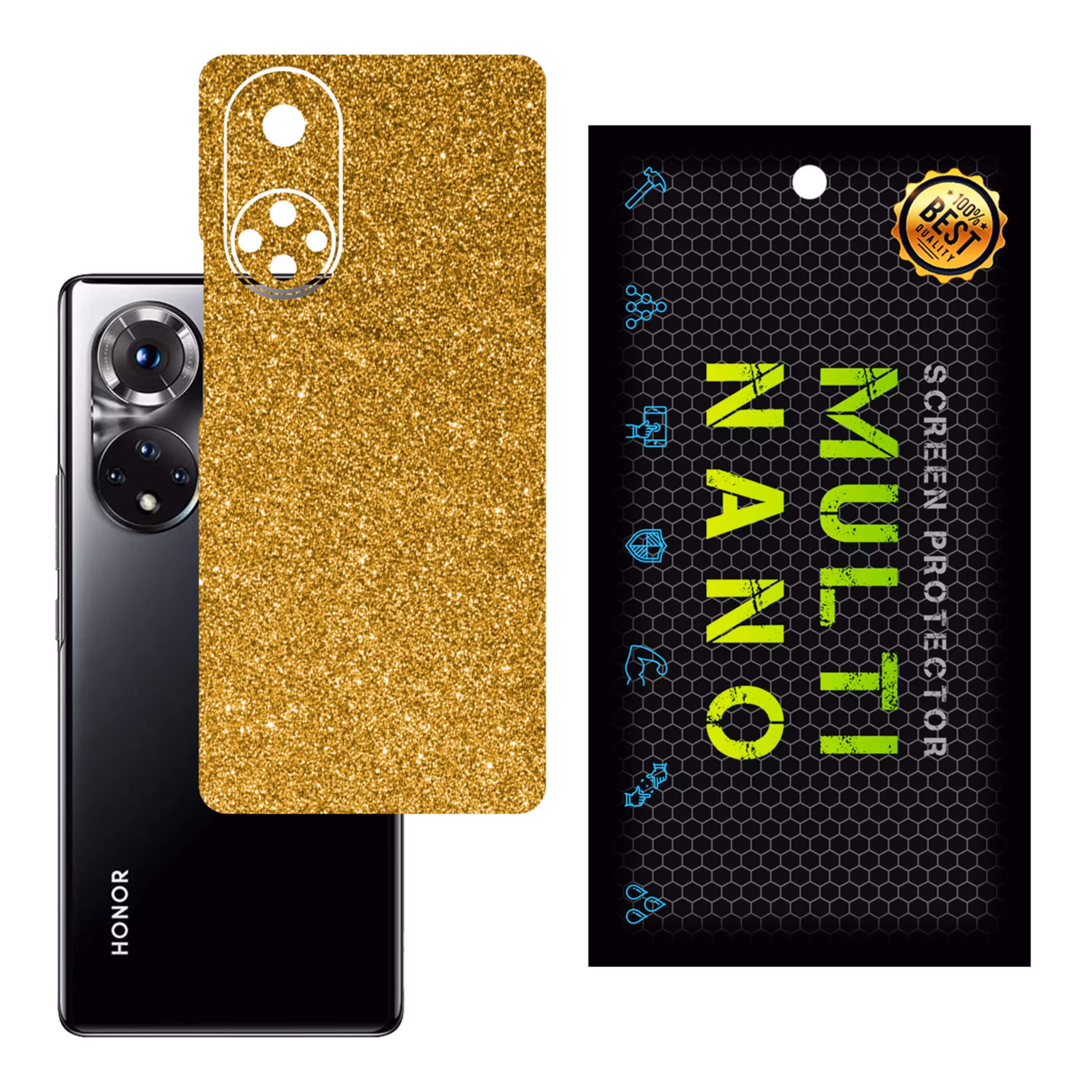 برچسب پوششی MultiNano مدل X-G1F-Gold برای پشت موبایل هوآوی Honor 50 Pro