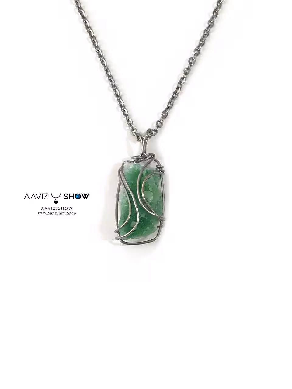 گردنبند سنگ اونتورین راف استثنایی و معدنی برزیل A1143