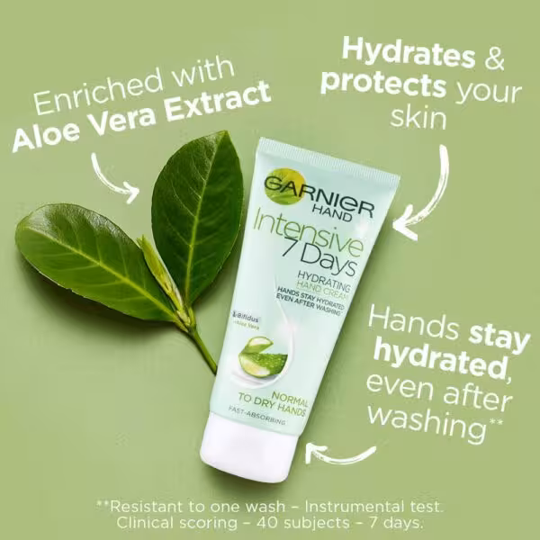 کرم تخصصی دست و ناخن گارنیه  to dry hands  مخصوص پوست نرمال و خشک حاوی آلوئه ورا حجم 100 میل ساخت آلمان