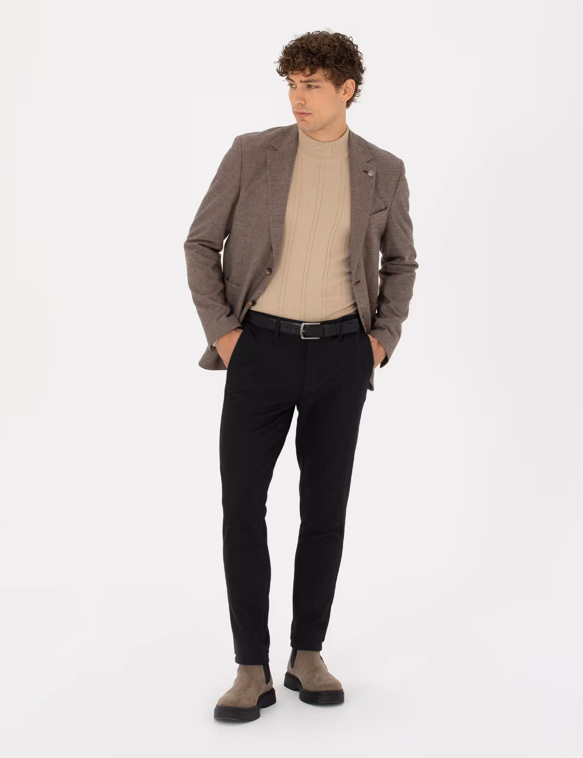 شلوار کتان مردانه خاکستری تیره پیرکاردین