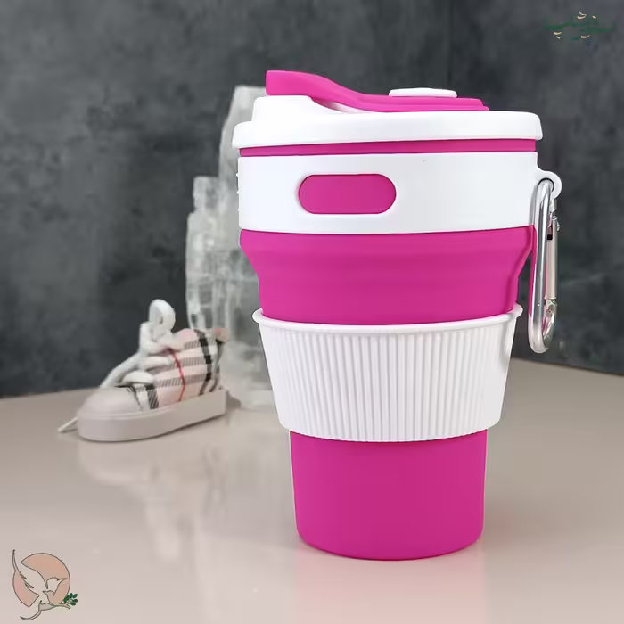 لیوان تاشو سیلیکونی 350 میل گیره دار