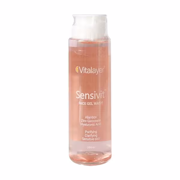 ویتالایر ژل شستشو صورت سنسی ویت مناسب پوست حساس 200 میلی لیتر - داروکاو