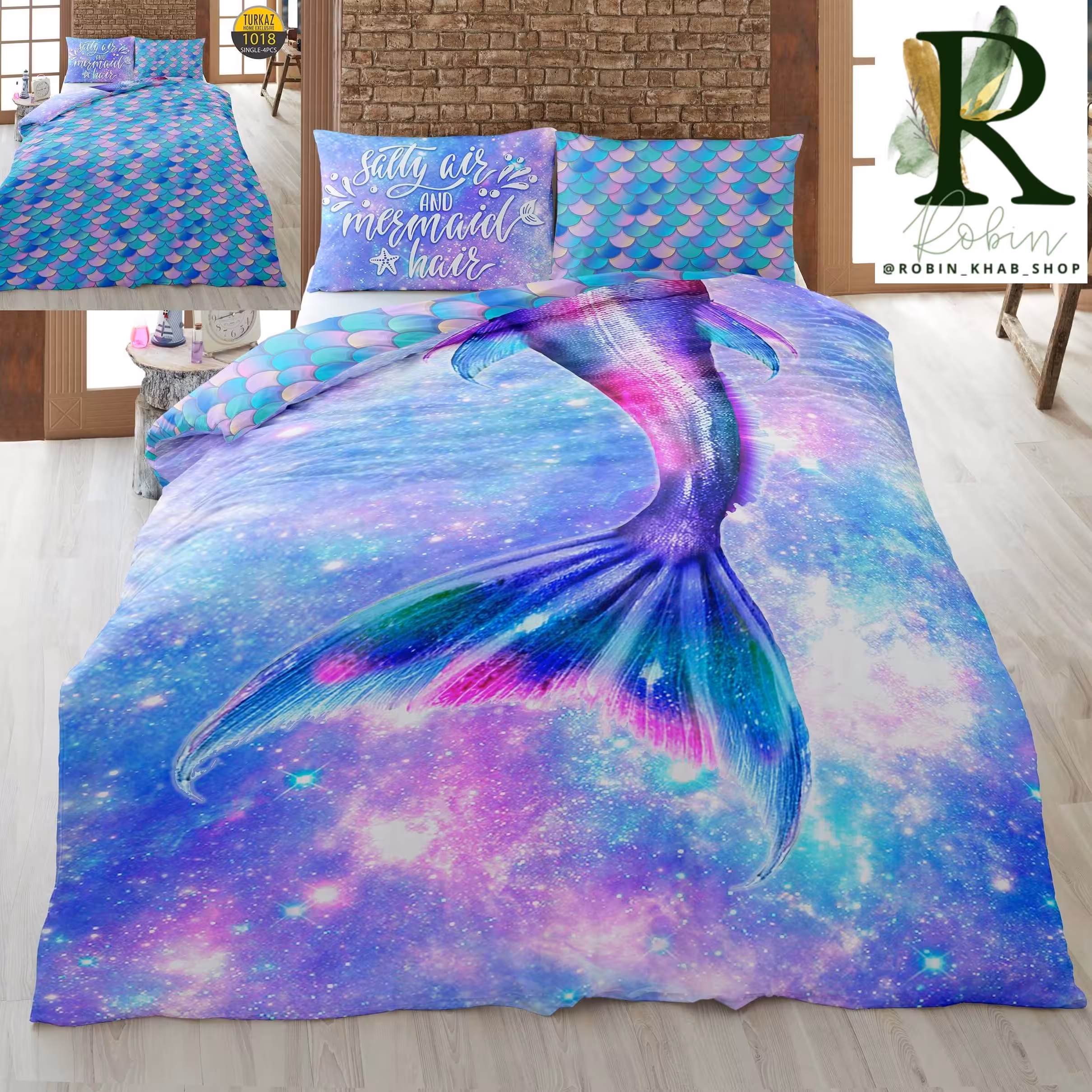 روتختی یکنفره سه بعدی ترک تخفیف ویژه طرح پری دریایی