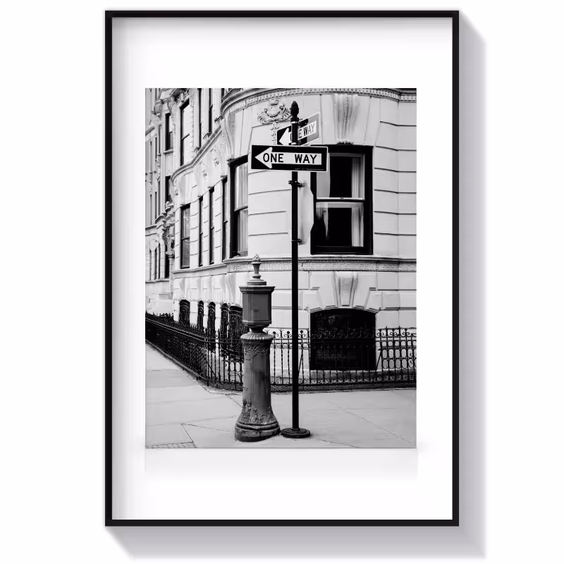 تابلو سیاه سفید طرح One Way