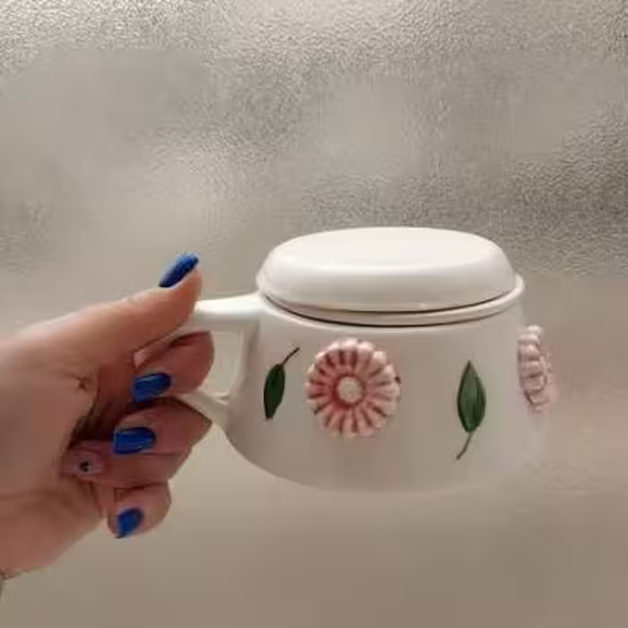 ماگ دمنوش گل برجسته