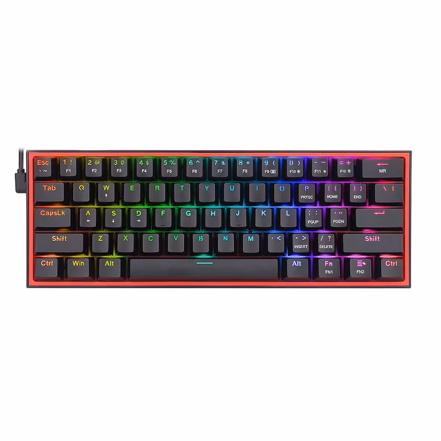 کیبورد گیمینگ ردراگون K617 FIZZ RGB BLACK RED SWITCH