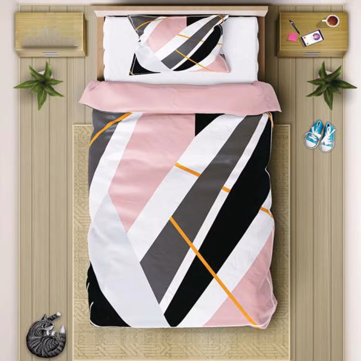 سرویس روتختی طرح‌دار چیداری مدل 6057