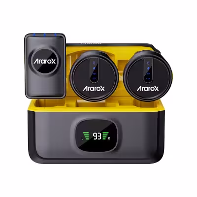 میکروفون بی سیم آراروکس Ararox R13 Dual Microphone Black(تایپ سی و لایتنینگ)