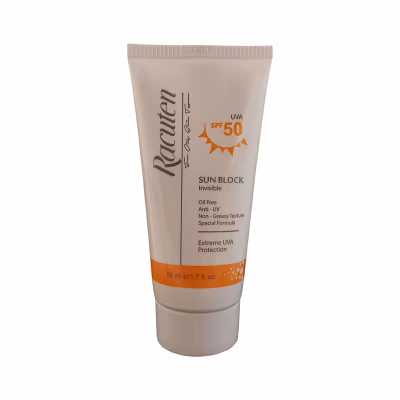 کرم ضدآفتاب بدون رنگ راکوتن، مدل SPF 50، مناسب پوست چرب و مختلط و حجم 50 میلیلیتر، محافظت کننده در برابر اشعه UVA، فاقد چربی، کنترل کننده ترشح سبوم، ضد آکنه و التهاب پوست، مرطوب کننده، با ماندگاری 2 ساعته