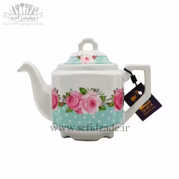 قوری چینی شکس (SHEX) مدل پروین آبی 500ml