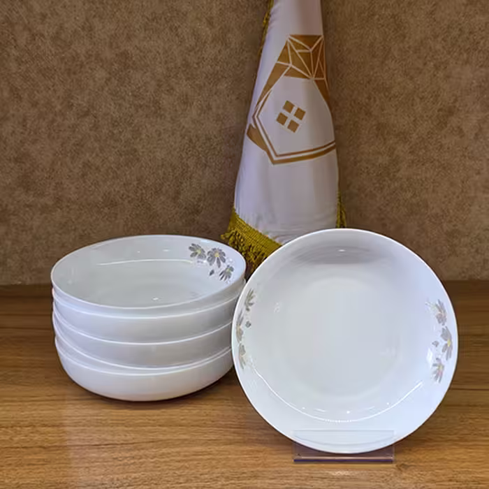 سوپ خوری شقایق طوسی مجموعه 6 عددی برند گلدن اپال