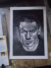 نقاشی چهره رونالدو سایز 30پر40