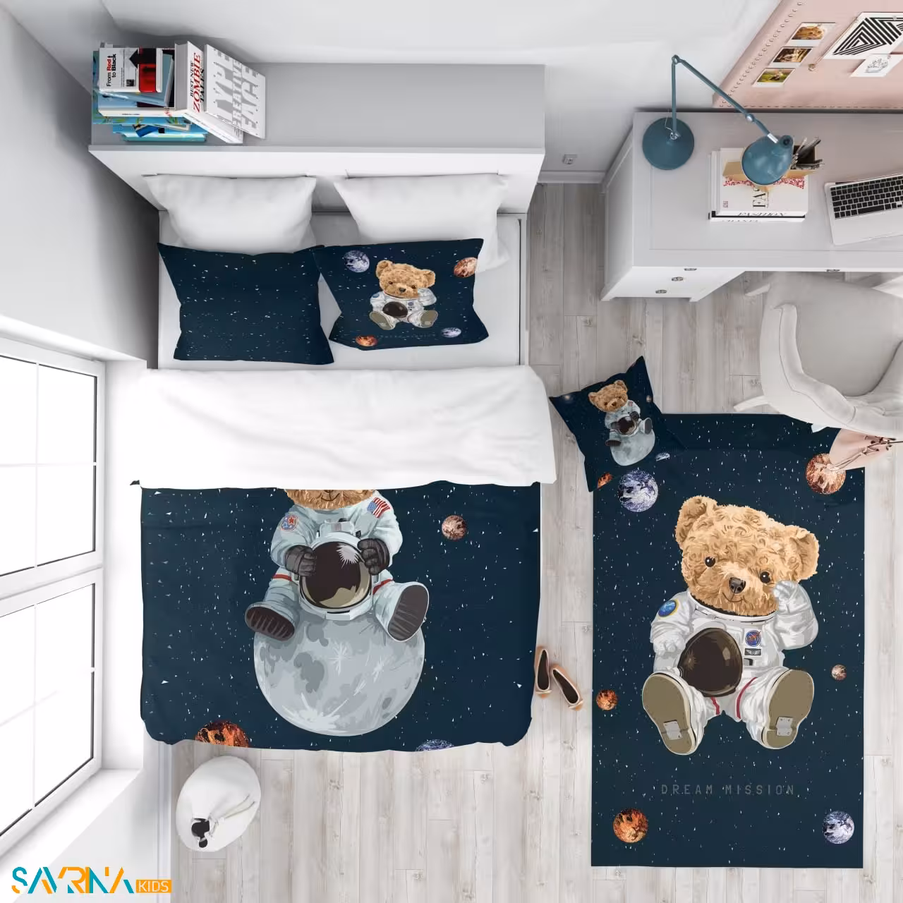 سرویس روتختی طرح تدی فضانورد یک نفره کد A2809