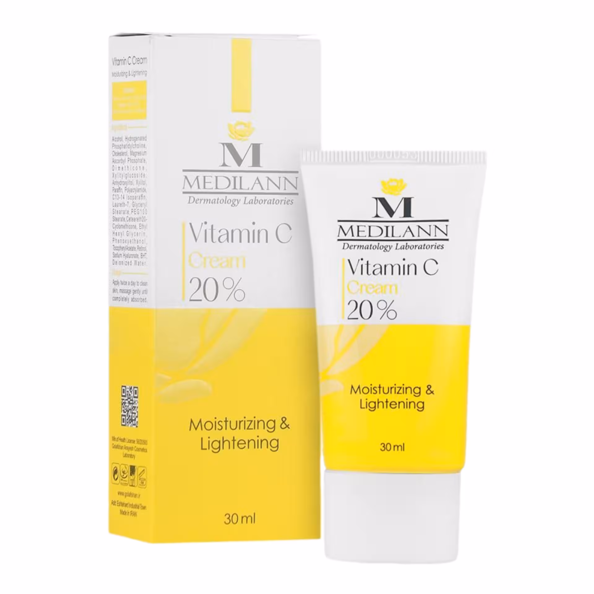 کرم مرطوب کننده مدیلن حاوی ویتامین c حجم 30 میل