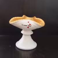 ظرف پایه دار سفالی 100 گرم سفید 