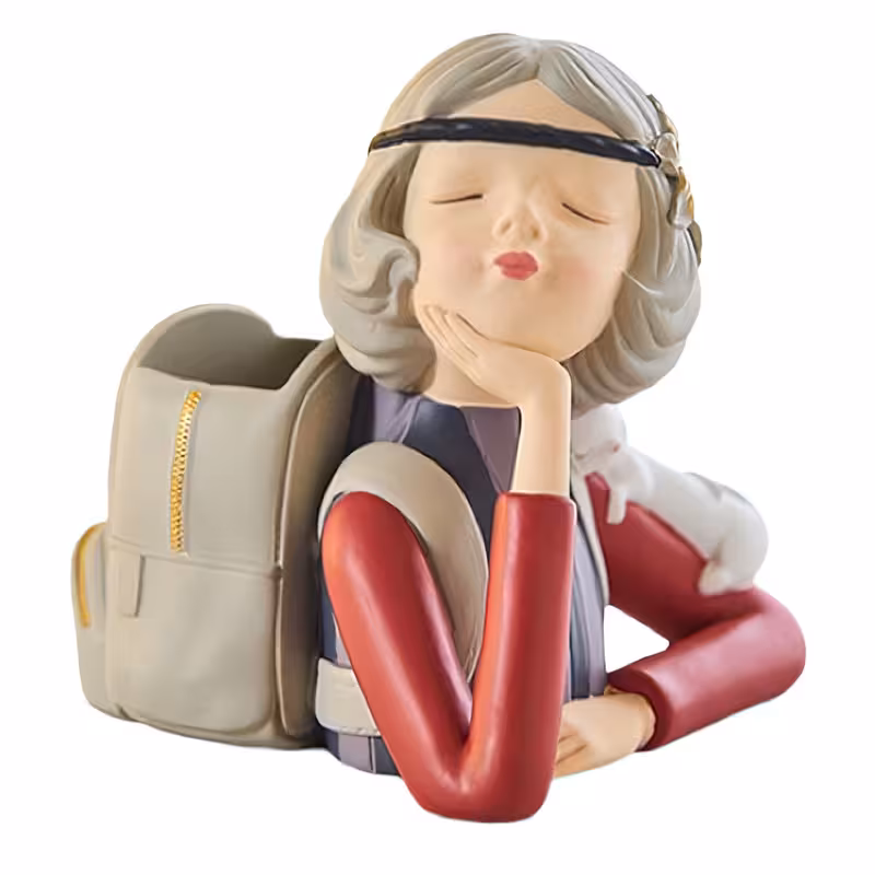 جامدادی رومیزی مدل دختر کوله پشتی