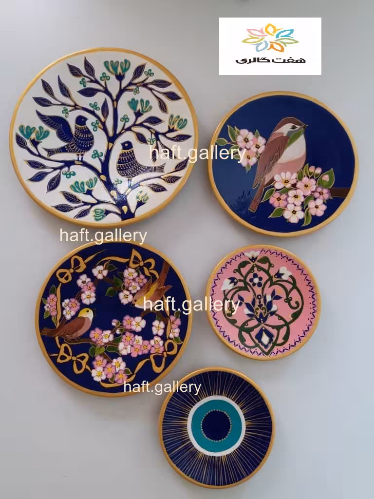 ست بشقاب دیوارکوب گل و مرغ کد 101838
