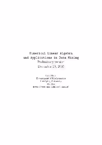خرید و دانلود نسخه کامل کتاب Numerical Linear Algebra and Applications in Data Mining