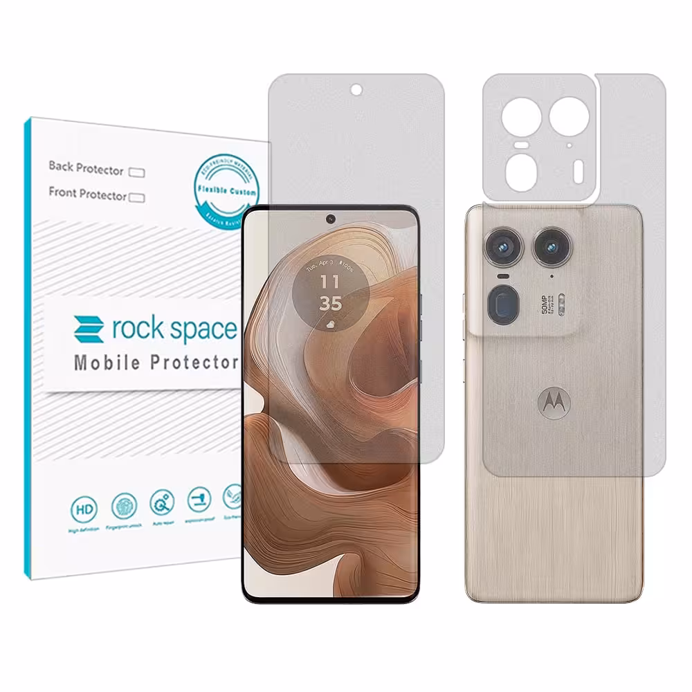 گلس صفحه نمایش و پشت گوشی موتورولا Edge 50 Ultra مدل نانو هیدروژل مات برند راک اسپیس کد ss