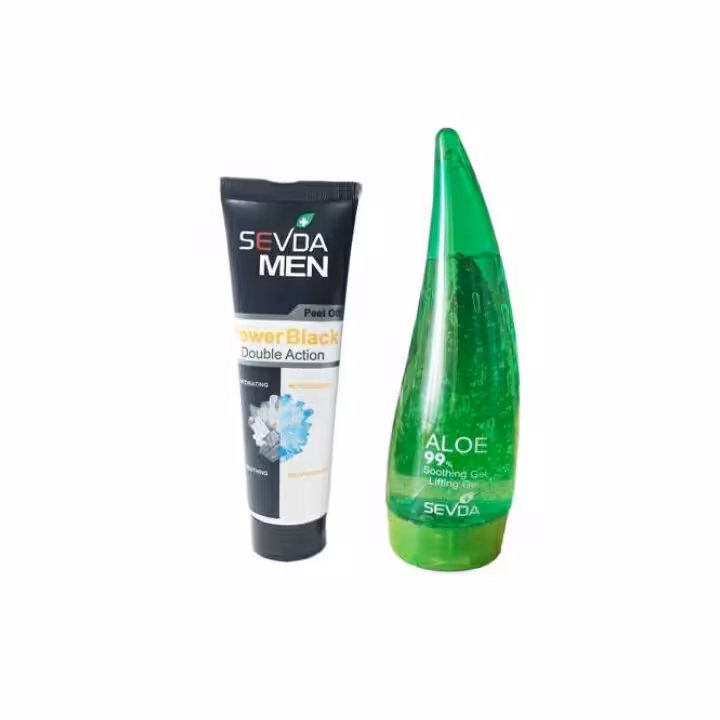 پک ماسک صورت سودا مدل power و ژل آلوورا حجم 300 میلی لیتر