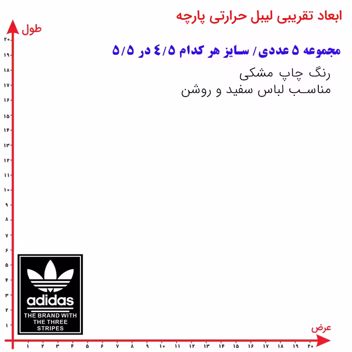 استیکر پارچه و لباس آدیداس  آدیداس مجموعه 5 عددی