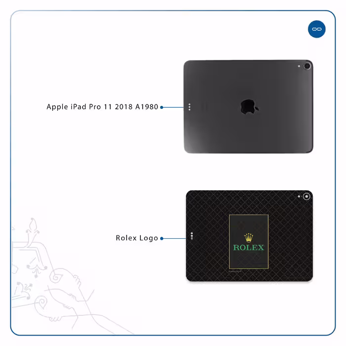برچسب پوششی ماهوت مدل Rolex-Logo مناسب برای تبلت اپل iPad Pro 11 2018 A1980