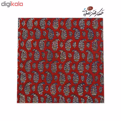 رومیزی قلمکار ممتاز اصفهان اثر عطريان طرح بته قرمز مدل G183