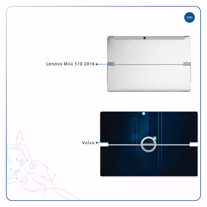 برچسب پوششی ماهوت مدل Volvo مناسب برای تبلت لنوو Miix 510 2016