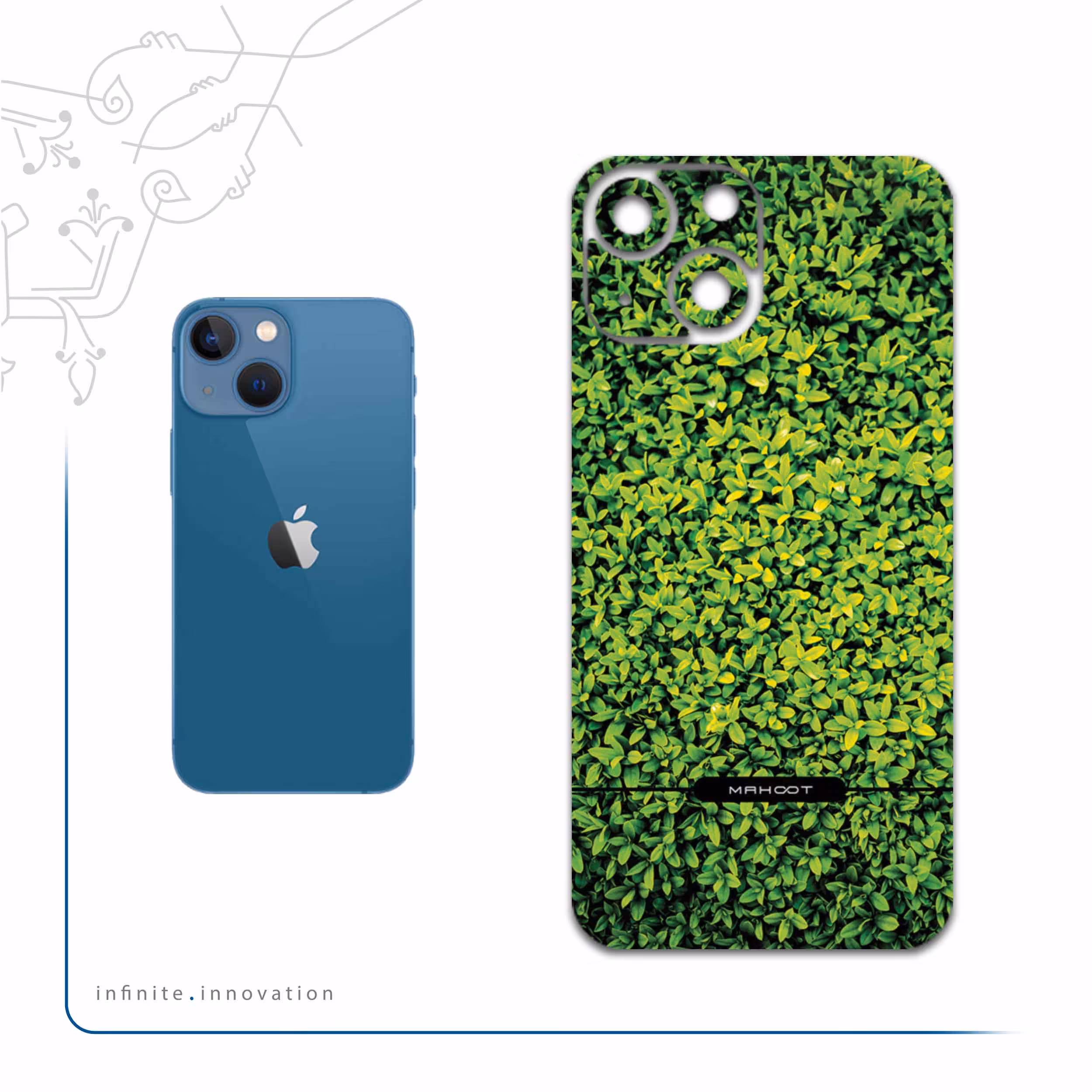 برچسب پوششی ماهوت مدل Leafs مناسب برای گوشی موبایل اپل iPhone 13 Mini