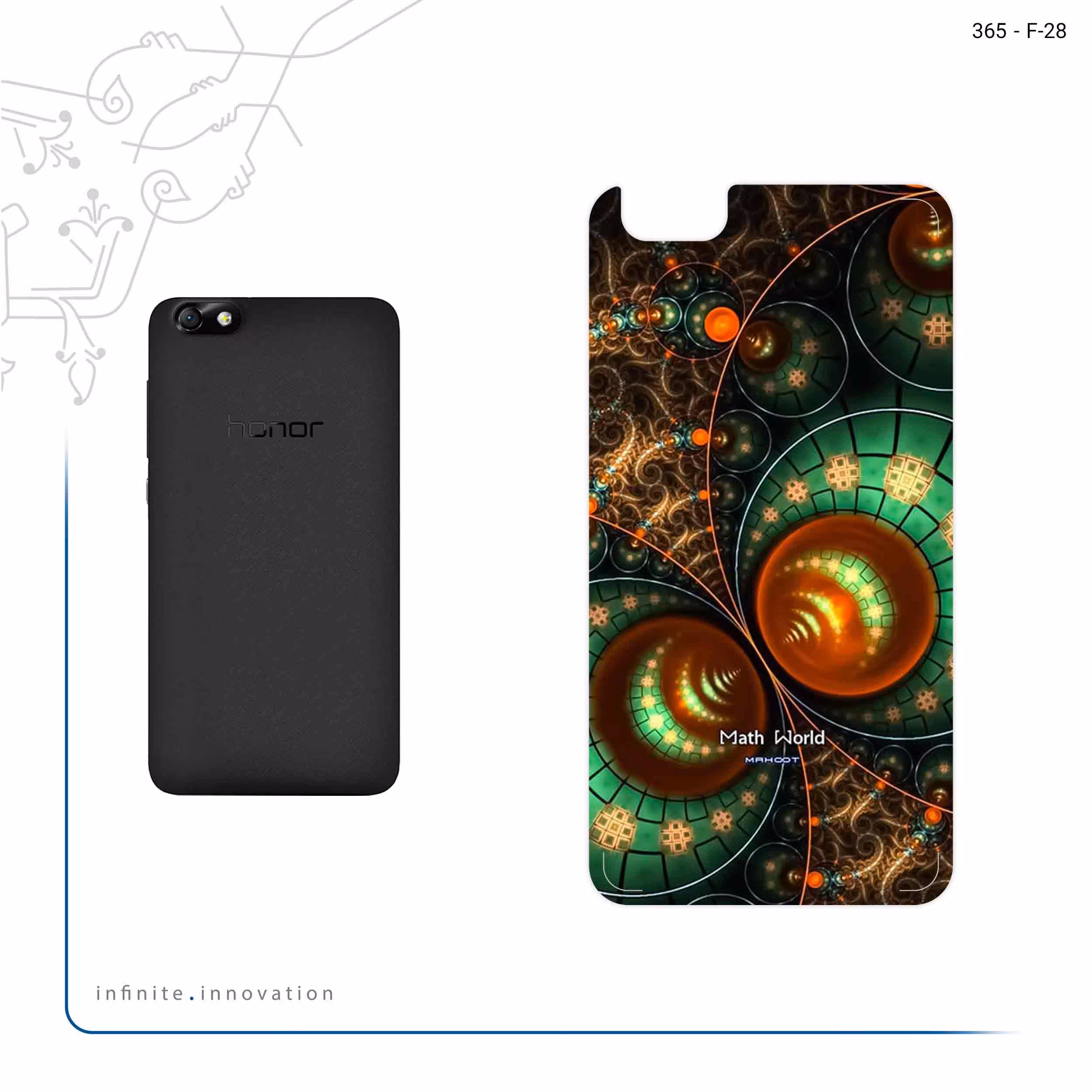 برچسب پوششی ماهوت مدل Mathematical Geometric Shape 3 مناسب برای گوشی موبایل آنر 4X