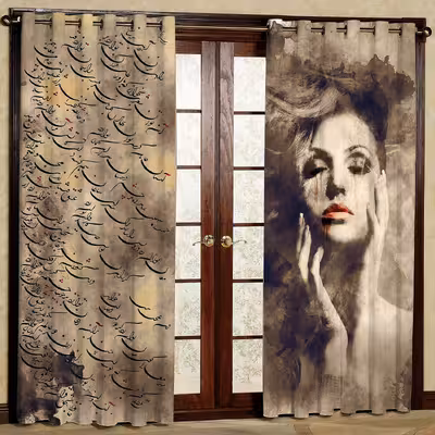 پرده مدل مخمل پانچی کد 1072 سایز 140x280 سانتی متر