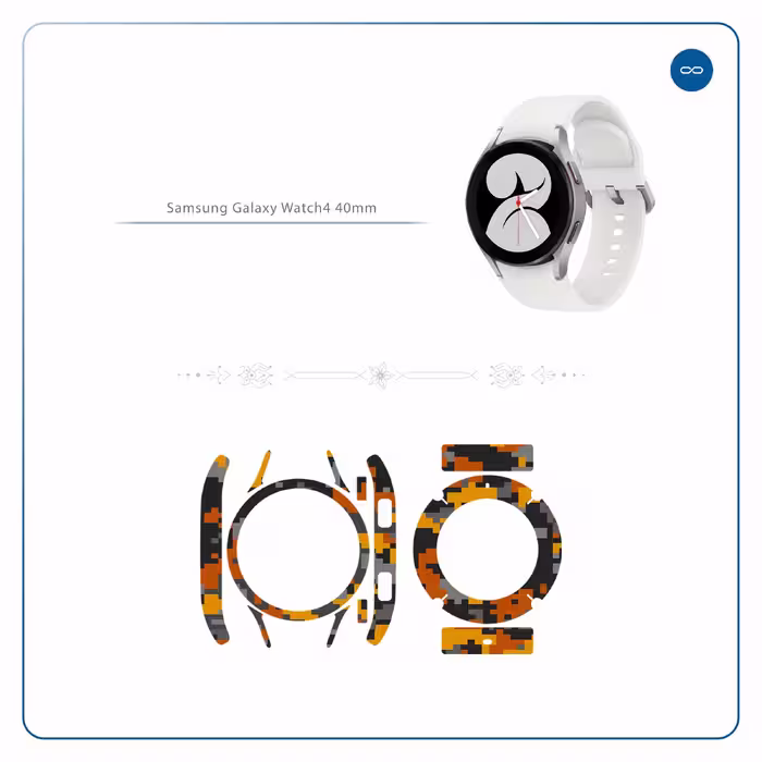 برچسب ماهوت طرح Army Autumn pixel مناسب برای ساعت هوشمند سامسونگ Watch4 40mm