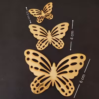 ابزار تزیین کیک به گز مدل پروانه مجموعه 3 عددی