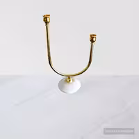 شمعدان سنگی فلزی طلایی فروغ U