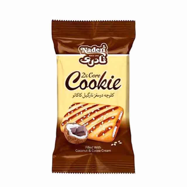 کلوچه دومغز نارگیل و کاکائو نادری 30 گرمی