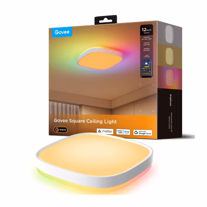خرید چراغ سقفی هوشمند 30 سانتی Govee Smart Square Ceiling Light H80A4 با بهترین قیمت