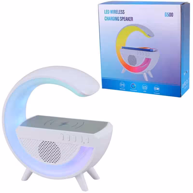 شارژر بی سیم و چراغ رومیزی اسپیکر دار G500 5W