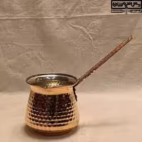 قهوه جوش مسی چکشی شکمی دسته مسی نانو |سایز 3 _ 200cc | مدل ماکیاتو