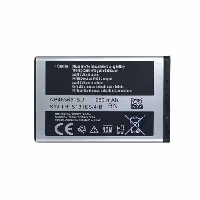 باتری اصلی سامسونگ S3650 Corby مدل AB463651BU | ظرفیت 960 میلی‌آمپر