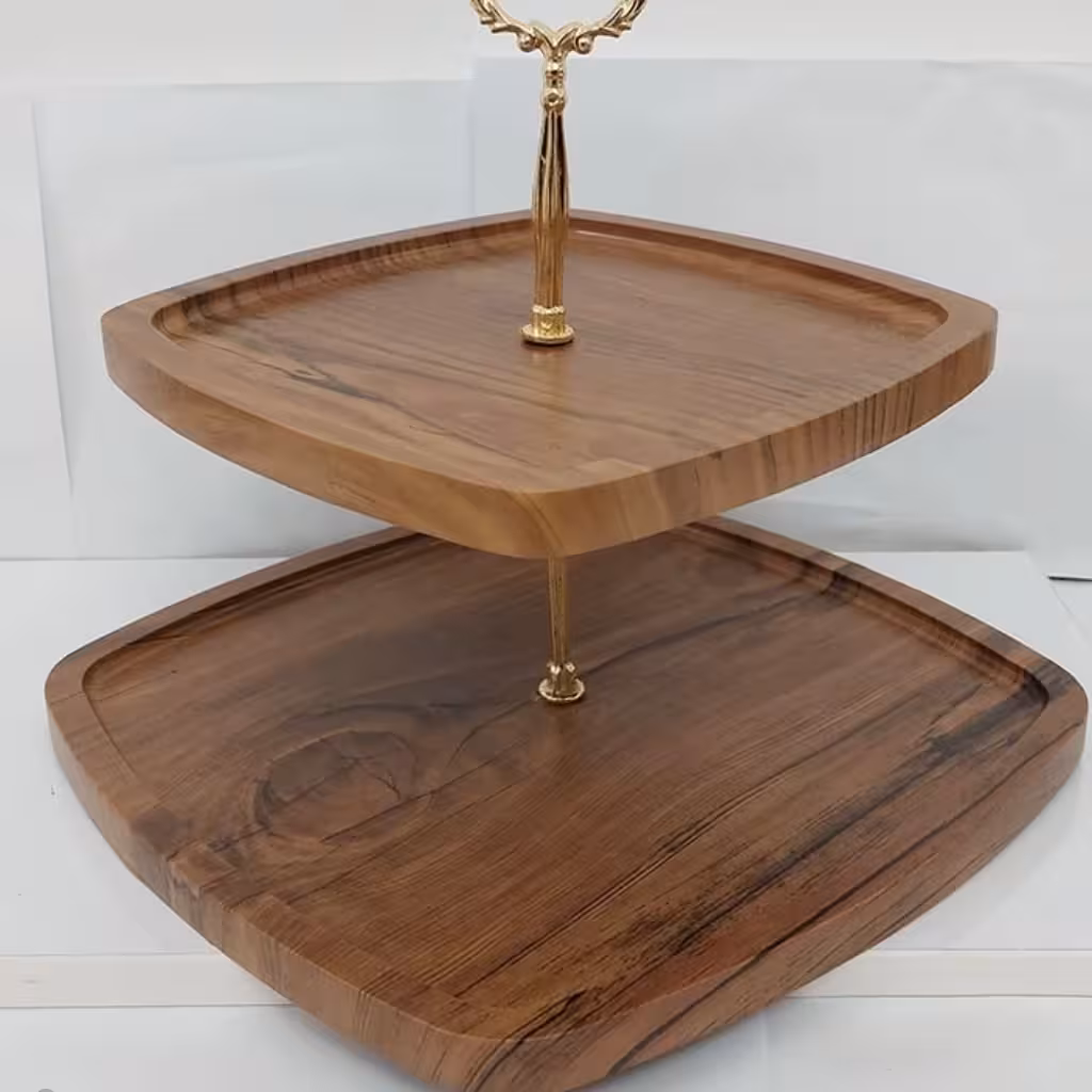 شیرینی خوری چوبی دوطبقه ارسال رایگان مدل گرد و مربعی