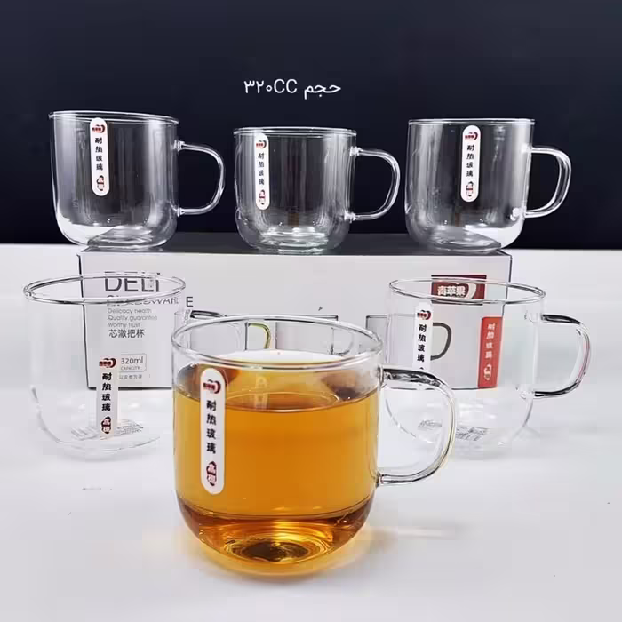 نیم لیوان پیرکس DELI کد 10616T بسته 6 عددی